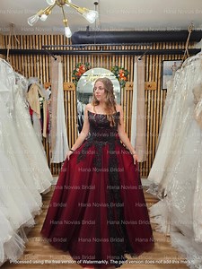 Roseblood Gothic Red and Black Wedding Dress – Strapless Lace Bridal Gown With Corset Back, Custom Alternative Formal Dress Aline With Slit - Etsy