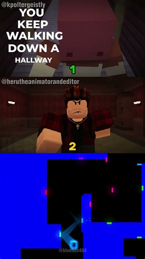 Brian You're Walking Down The Hallway Meme - Minecraft vs Roblox | Blue Bouncing Square