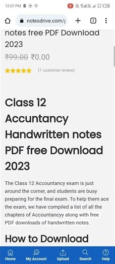 How to Download Class 12 Accountancy Handwritten notes PDF for Free | Class 12 | Accountancy | CBSE