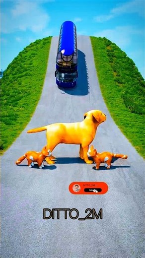 Cars vs GIANT Golden Dog 🐕🚗 Who Can Pass #viral #ytshorts #trending #youtubefeed #explore #daily #ai