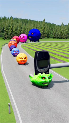 Big & Small Moon Cars vs Giant Nokia Hammer #3 - BeamNG.Drive