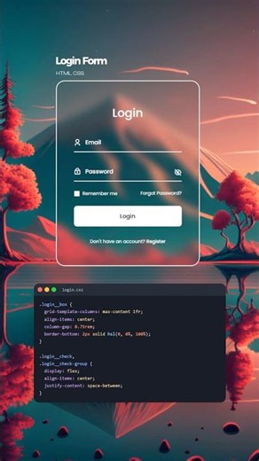 Login Form – HTML CSS 🌄 #css #coding #coding #frontendcourse #frontendcourse