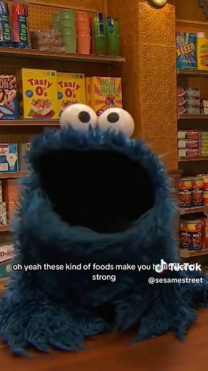 The lesson of the day: Eat healthy food! It's yummy too! 🌾🌽🥕🍅🥒🍆🌿 #SesameStreet #CookieMonster #HealthyEating #HealthTok