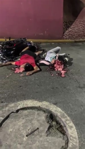 A truck hit 2 people causing their heads to explode