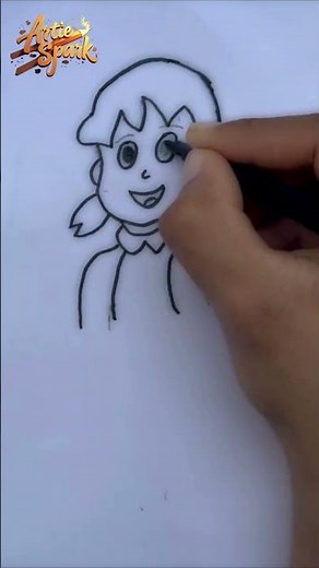 "Cute Doraemon Characters Drawing 🐱 | Nobita & Shizuka Sketch"