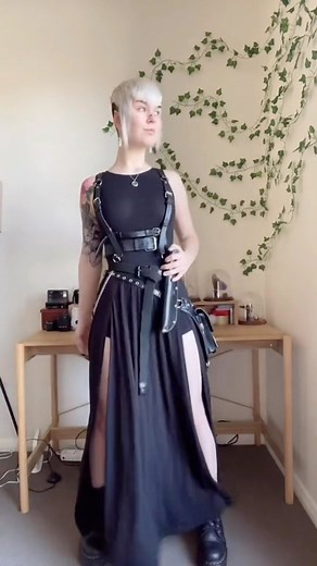 Elfie | Dark Elf Work Fit 🧝🏻🖤🗡️ I’ve made upgrades to this fit since this video! Can’t wait to show you 🤫 Note: Knife only worn at work. #foryou... | Instagram