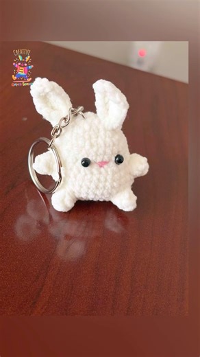 How to Crochet a Cute Bunny Keychain | Crochet Keychain for Beginners #shorts #trending #diykeychain