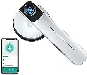 Foxgard Smart Fingerprint Door Lock Biometric Door Lock with Smart APP Fingerprint Door Knob Remote Control with APP Smart Door Knob for Home/Bedroom/Office/Apartment/Airbnb Silver