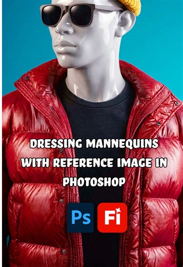 Brand new Reference Image with Object Stitch in #photoshop I’m using it here to dress mannequins with individual clothing items — just drop an image into your scene and Photoshop removes the background, matches perspective, and adjusts lighting so everything conforms naturally and looks part of the scene. #adobe #adobefirefly