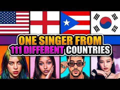 One Singer from 111 Different Countries | Most popular singers and songs from each country