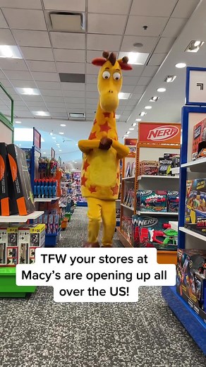 Geoffrey Excitedly Leads the Way at Macy's Toy Aisles