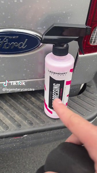 Now available in our tiktok shop! Restore sun faded plastics, vinyl, rubber, trim & tires with our gloss dressing spray by legendary #legendarycarcare #tiktokshop #detailingproducts #autodetailing
