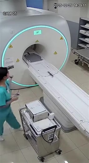 MRI machine pulling Mattel things incident #mrimachine #CCTV #incident #hospital
