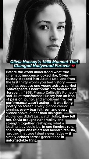 Olivia Hussey’s 1968 Moment That Changed Hollywood Forever 💔