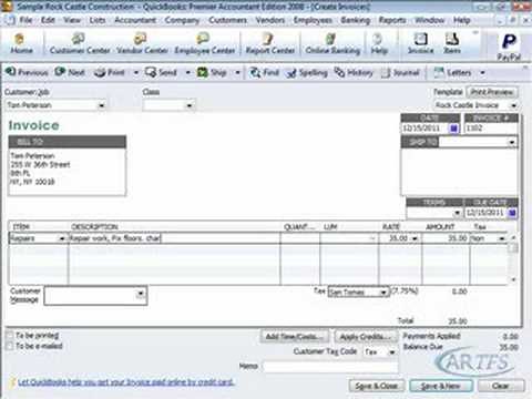 Quickbooks Tutorial Customers and Invoices