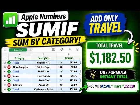 Apple Numbers: How to Use SUMIF (Sum by Category)