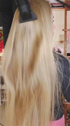 Easy hairstyle for extra long and healthy hair 🩷💛🌸🌼 #beauty #hair #blonde