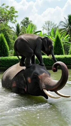 “Washing Elephants in Bangkok 🐘💦 | A Peaceful Moment in Thailand”