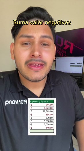 Sumar valores Negativos en una columna con valores positivos #excel