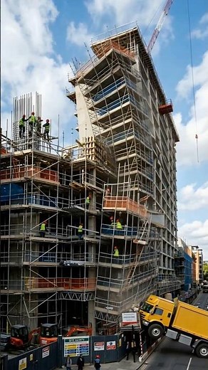 Scaffold Collapse: The Terrifying 6-Story Chain Reaction