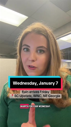 1/7: Near record warmth followed by rain moving in on Friday and Saturday 🌡️🌧️ #hot #rain #weekend #upstatesc #wnc