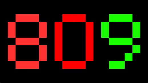 79秒倒计时 (五音不全5进制，彩色数字，每秒报数)