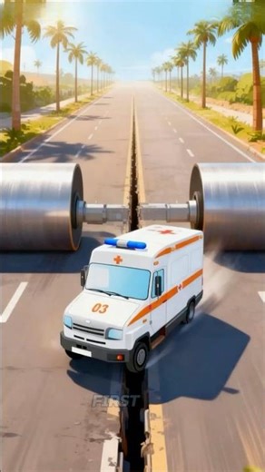 Cars, Ambulance, Taxi, Truck vs Giant Pit Billards Crash - BeamNG Drive