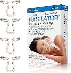 Made in USA! Nasilator Anti-Snoring Devices - Soft and Flexible Nasal Dilators | Improves Breathing & Sleeping | Snoring Solution | Reusable Nasal Cones Pack of 4 (Large) - Better Than Nose Strips