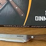 DRAGON RIOT Steak Knives Set of 6, Ultra Sharp Steak Knife Set Japanese VG-10 Stainless Steel Serrated Steak Knives Full Tang Wood Handle with Gift Box