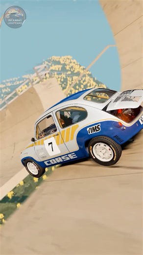 Truck and Mini Car vs Mega Ramp #beamngdrive #automobile #beamngdrivecrashes