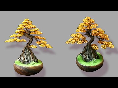 Making Bonsai Wire Tree The Rock | Gold color | Handmade | wire art