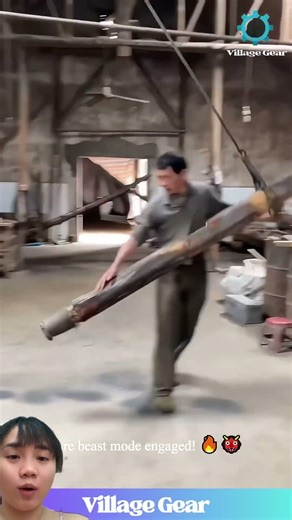 Using wood as a hammer in China.