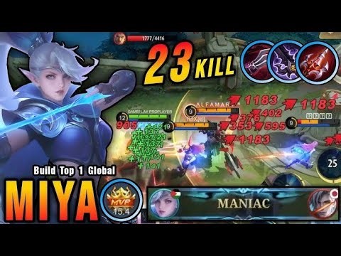 16 Kills + MANIAC!! Captain Thorns Skin Is Crazy!! -Build Top 1 Global Miya || MLBB