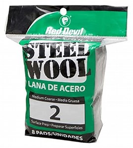 Red Devil 0325 Steel Wool, 2 Medium Coarse, (Pack of 8)