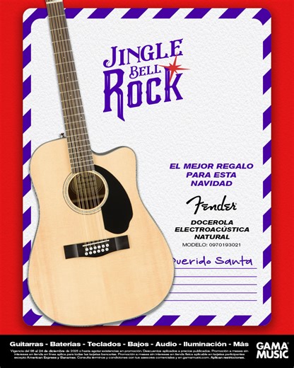 Gama Music on Instagram: "Fender CD-60SCE Dreadnought 12-string — ¡potencia tus acordes con un sonido lleno de carácter! 🌟 Esta guitarra electroacústica de 12 cuerdas ofrece un tono rico, brillante y envolvente — perfecta para acústico, folk y rock. Su diseño dreadnought brinda proyección y versatilidad, ideal tanto para el escenario como para sesiones en casa. 🎁 Un regalo perfecto para esta Navidad o para llevar tu música al siguiente nivel. Disponible en Gama Music. #GamaMusic #Fender #CD60S