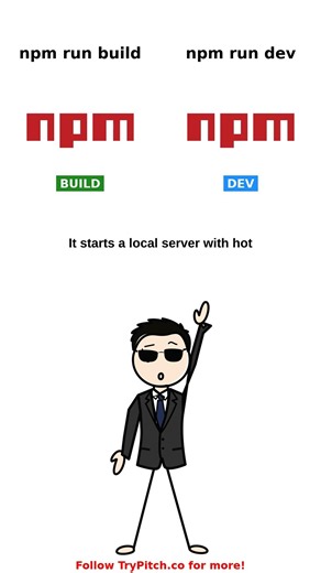 npm run build vs npm run dev #javascript #typescript #webdev #frontend #programming #coding #shorts