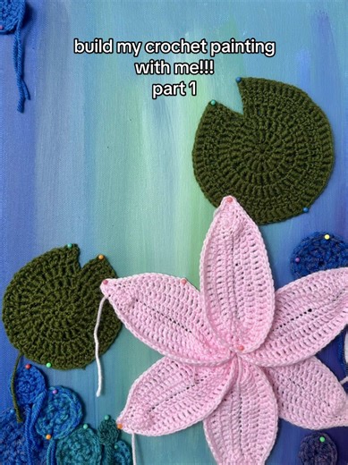 Crochet Painting Inspired by Pond Waterlilies