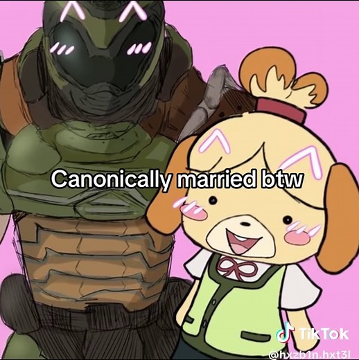 Doomguy and Isabelle: Animal Crossing Adventures