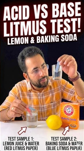 ✅Litmus test : Acid vs Base (lemon juice & baking soda )
