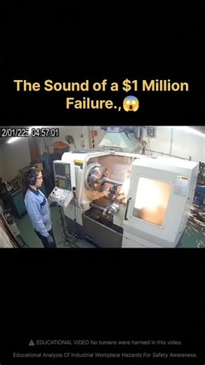 Giant LATHE EXPLOSION!Machinist Barely Escapes Catastrophic Failure #usashorts #usa