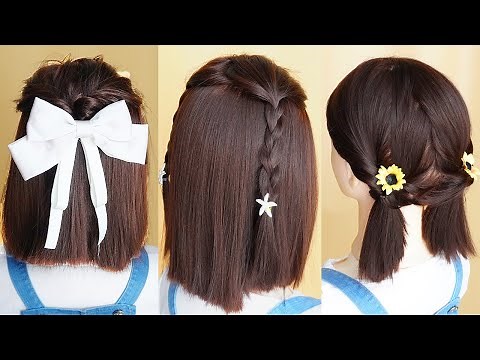 3 Peinados Para Cabello Corto De Niñas Faciles - Peinados Faciles Rapidos Y Bonitos Para La Escuela