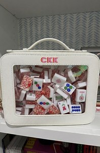 Clear Leather Toiletry Case - Top // Mahjong Tile Bag, Mahjong Accessories, Storage Bag, Cardholder Pouch, Mahjong Bag, Mah Jongg, Mahj - Etsy