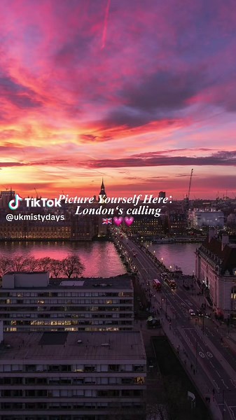 A London sunset is a moment you’ll never forget. Who’s coming with me to watch the city light up? #londonlife #springinlondon #london #uk #vistlondon