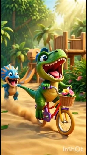 2 Cute Baby Dinosaurs Fighting For a Bicycle 😂🦖 | Funny Dinosaur Story #Shorts#shorts #babydinosaur