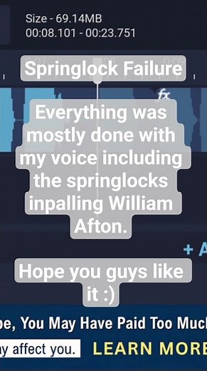 Springlock Failure Audio But Quiet #fnaf #springlockfailure