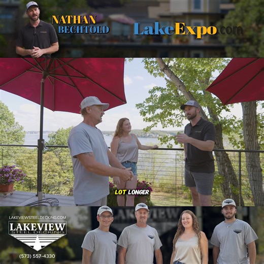 3K views · 15 reactions | The problem with wood? IT ROTS. Even the treated stuff. Lakeview Steel Decking found something that doesn't rot... STEEL! And they're building steel-framed decks (with composite deck surfaces) at Lake of the Ozarks. Call for a bid: 573-557-4330 Online: https://steeldecked.com/ #lakeoftheozarks #deckbuilding #lakelife | Lake Expo | Facebook