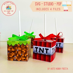 Mini Cube Candy Box Template | SVG Studio PDF Files | Lollipop Favor Box | Blank Cutting File for Custom Designs | Digital Download - Etsy Canada