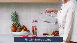 Infusion Pro 32 oz Fruit Infuser Water Bottle with Insulated Sleeve & 50 Recipe Infused Water eBook : Bottom Loading, Large Water Infuser for More Flavor : Unique Gift Idea