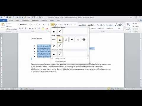 How To Change Bullets in Microsoft Word 2010