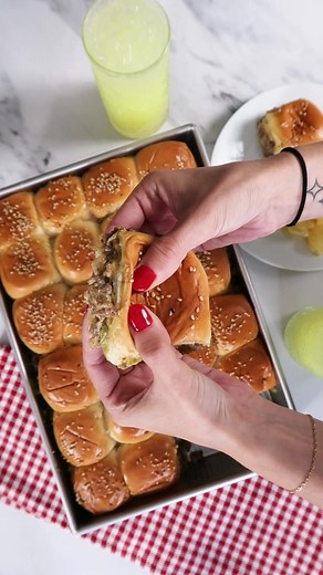 1.6K views · 15 reactions | Say cheese! 燎 Our 9x13 Rectangular Cake pan is perfect for making quick and tasty cheeseburger sliders for the whole family!  https://www.usapan.com/rectangular-cake-pan-1110rc | USA Pan | Facebook